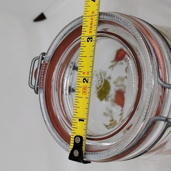 Vintage Arc France Spice of Life Print Glass Hinged Canister‎ 1 Liter - Picture 13 of 13